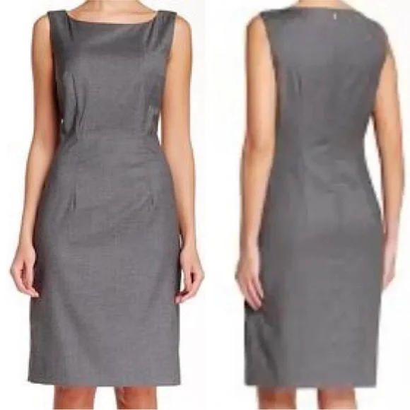 NWT Hugo Boss Size 8 Dinoma Wool Blend Boat Neck sleeveless Midi - Picture 2 of 12